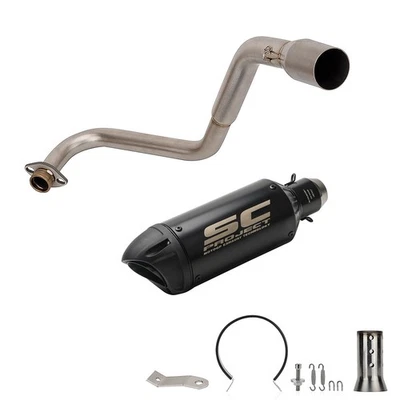 Full Exhaust System Kits Muffler Exhaust Tips Black For Honda Grom 125 2013-2025 - Image 1 of 4