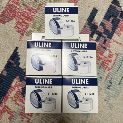 SET OF 5: Uline Mini Shipping/Printer Labels - White Paper, 2 5⁄16 x 4" - Image 1 of 2