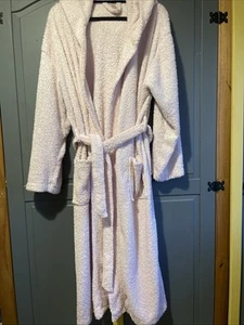 Ladies Pink Hooded Bathrobe/housecoat with Pockets/belt , Size 8-10 From George - Picture 1 of 5