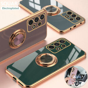Case for Samsung S22 S21 Ultra S20 FE A53 A52 A72 A12 Magnetic Ring Holder Cover