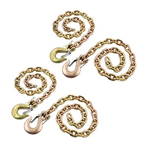 4PCS 5/16" x 35" G70 Steel Truck Trailer Safety Chains w/ 5/16" Clevis Snap Hook - Picture 1 of 10