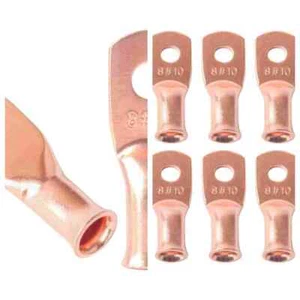 50/5pcs Copper Cable Lugs Marine Ring Crimp Terminals 8AWG Gauge #10 Stud Size - Picture 1 of 11
