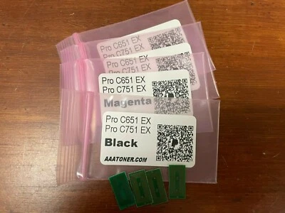 4 Toner Chip for Ricoh Pro C651, C651EX, Pro C751, C751EX Digital Press Refill - Image 1 of 2