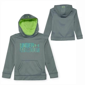 UNDER ARMOUR Storm Girls UA Fleece Big Logo Hoodie in Gray Size S (7-8) NEW - Picture 1 of 12