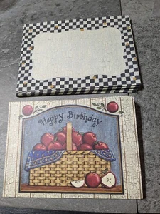 Saltbox Illustrations Happy Birthday Cards Envelopes 12 Apples Baskets Country - Picture 1 of 4