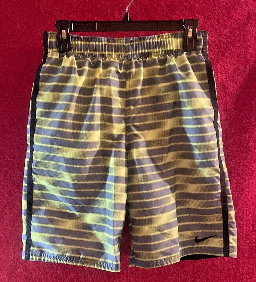 Kids Youth NIKE Gray Neon Swim Trunks Size XL Shorts - Image 1 of 4