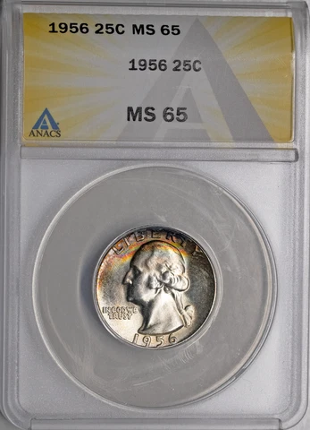 1956 Washington Quarter ANACS MS65 Cover