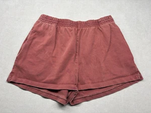 Brandy Melville Shorts Womens Red Lounge Comfort Pull On Rust Pockets One Size - Picture 1 of 9