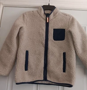 Member's Mark Boys Cuddly Cozy Full Zip Sherpa Jacket, Beige Size 8 - Picture 1 of 3