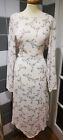 Womens M&S Pale Pink Floral Chiffon Dress With Tie Back Detail - Uk 12