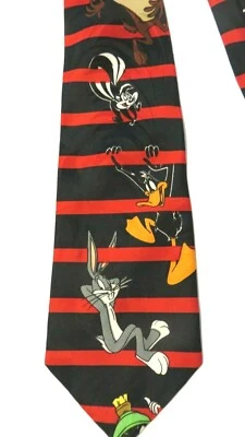 Corbata de cuello clásica a rayas Bugs Bunny Daffy Duck 1996 Looney Tunes Mania de colección Foto 1 de 4