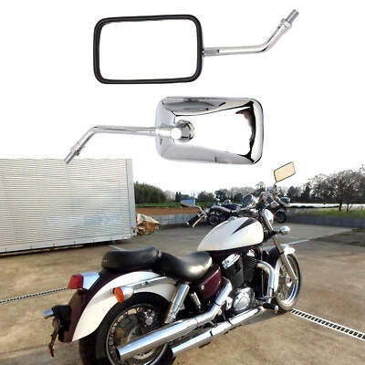 For Honda VTX1300 VTX1800 Motorcycle Rectangle Rear view Mirrors Chrome 10mm New Foto 1 de 4