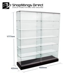 Large Glass Cabinet Display Show Case LED Lights Floor Standing 1500mm FVU1500 - Picture 1 of 5