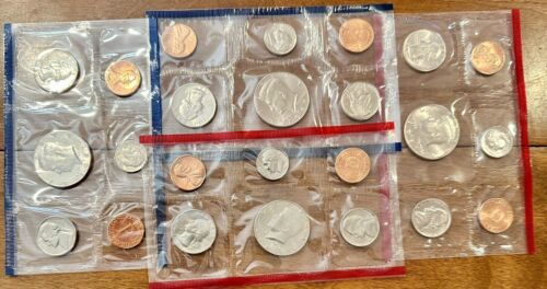 1987 P&D Mint Set x 2 = 20 coins ! Brilliant Unc. Us with Ogp & Coa