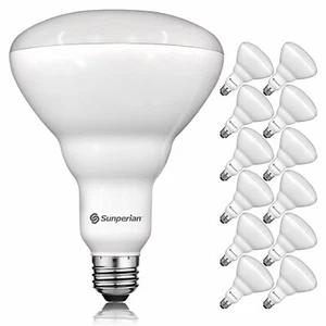 Sunperian 12 Pack BR40 LED Flood Light Bulb 13W 3500K Natural White 1400lm E26 - Picture 1 of 7