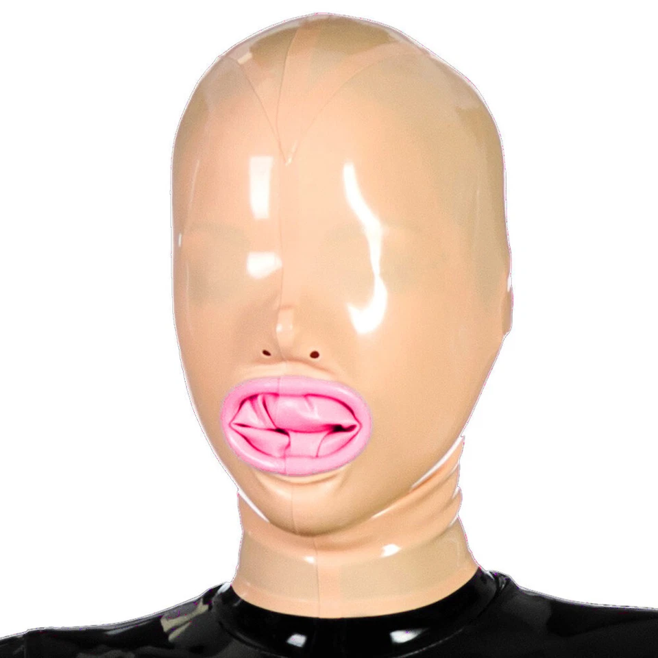 Latex Hood with Mouth Sheath Back zip Rubber Mask Fetish BDSM Outfits 0.4mm - Image 1 of 3