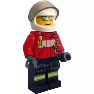 LEGO Pompiere con Casco Bianco Minifigure 60004 Nuovo - Foto 1 di 7