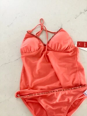 Novo em folha com etiquetas Espirit Grande Laranja 2 peças, parte superior regata/parte inferior do biquíni - Imagem 1 de 4