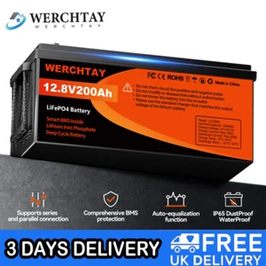 12V 200AH LiFePO4 Lithium Battery Deep Cycle 200A BMS Solar Rechargeable for RV - Picture 1 of 24