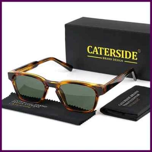 CATERSIDE Retro eckige Sonnenbrille Herren Punk kleines Gestell Marke Designer Sonne - Bild 1 von 32