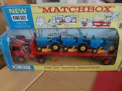 Matchbox / Lesney - King Size No. K-20  Tasker Transporter Ford mit 3 Traktoren  - Bild 1 von 4