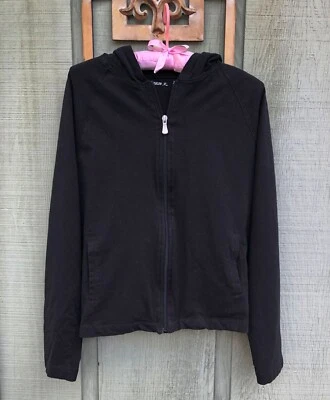 DANSKIN Mujer Sudadera con Capucha Negra Cremallera Completa Sudadera Chaqueta Yoga Bolsillos Talla Mediana M Foto 1 de 2