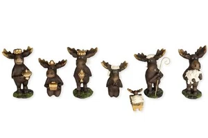 7 Stück Elch Figuren Weihnachtskrippe - Bild 1 von 2