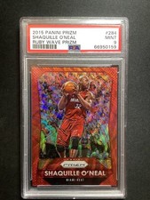 2015-16 Prizm Shaquille O'Neal Ruby Wave #284 PSA 9 #/350 Heat *Color Match* HOF