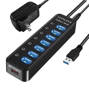 USB Hub 3.0 Powered, USB Extender Multiple USB Port USB Hub Splitter for Lapt... - Picture 1 of 7