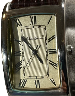 VESTIDO EDDIE BAUER PARA HOMBRE 27mm RELOJ DE COLECCIÓN TANQUE ROMANO 42102 Cuero Marrón NUEVO BATT Foto 1 de 4