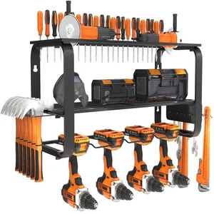Organizzatore Utensili Elettrici Supporto a Parete - 3 Strati Porta Utensili Senza Fili con 4... - Foto 1 di 7