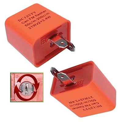 2 Packs 2-Pin 12V Speed Adjustable LED Electronic Flasher Relay Fixes  - Image 1 of 4