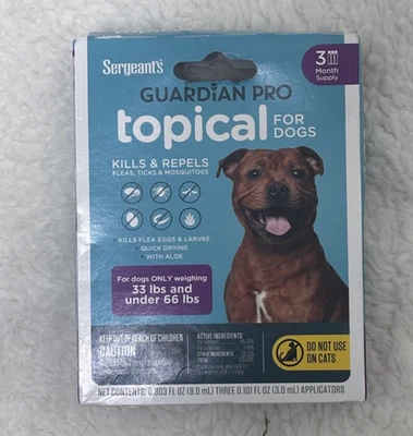 Sergeant's Guardian 专业局部治疗狗超过 33 磅和 66 磅以下 — 第 1/2 张图片