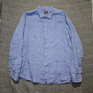 Untuckit Button up Shirt Mens XXL Blue 100% Linen Long Sleeve Ravines Regular - Picture 1 of 6