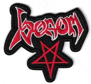 Venom Logo Band Pentagram Embroidered Patch Iron/Sew On Measures 3" x 2" - Picture 1 of 2