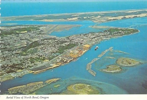 Oregon North Bend Coast Lumber yards Aerial View 1970 Postcard 4x6 C7 - Picture 1 of 2