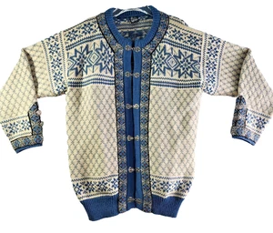 Damen Dale of Norway Strickjacke blau Wolle Nordic Heritage Ski Zinn Spangen XL - Bild 1 von 10
