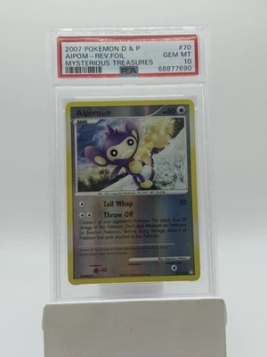 2007 Pokémon Aipom Mysterious Treasures Revers Holo #70 PSA 10 POP 1 - Image 1 of 2