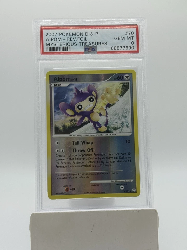 2007 Pokémon Aipom Mysterious Treasures Revers Holo #70 PSA 10 POP 1 - Image 1 of 2