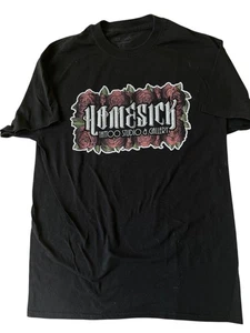 Homesick Tattoo Studio & Gallery Florida Shirt Mens Medium Black Floral Moto Art - Picture 1 of 6