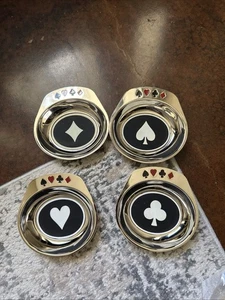 4 Stück Edelstahl Poker Chip Caddy Set Kartenspiel Schüsseln 5" Filzboden - Bild 1 von 7