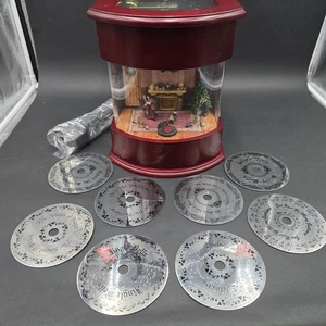 Vintage Christmas Disk Playing Music Box J C Penny Home Collection Works 9 Disks - Picture 1 of 16
