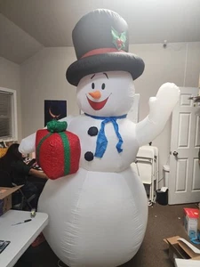 8 FT Kaleidoscope Snowman Inflatable - Indoor/Outdoor - Picture 1 of 2
