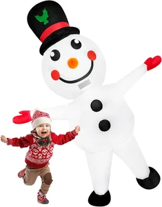 Weihnachten Schneemann Aufblasbares Kostüm Blow-Up Anzug Cosplay Outfit für Erwachsene  - Bild 1 von 12
