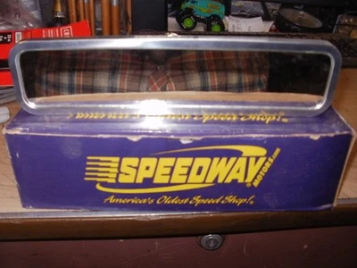 Speedway Motors Polished Ball Milled Billet Aluminum Interior Rear View Mirror, - Image 1 of 4