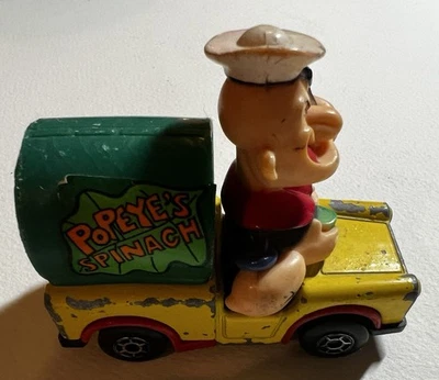 Coche de juguete de espinacas Popeye vintage de los años 80 Foto 1 de 4