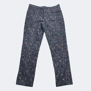 Bonobos Pants Mens 34x32 Blue Leaf Print Slim Fit Chinos Stretch Casual Modern - Picture 1 of 13