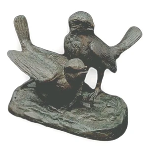 Bronze Metall Vögel Innen/Außen 6. 5 Zoll  Hochskulptur - Bild 1 von 13