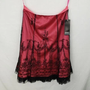 NWT Adrianna Papell Evening Essentials Women's Skirt Red/Black Beaded, Size 4 - Picture 1 of 8