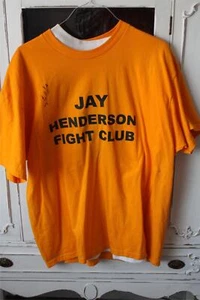 JAY HENDERSON AUTOGRAPHED 1999 PROVIDENCE BRUINS FIGHT CLUB T-SHIRT XL - Picture 1 of 2